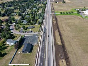 West Reserve Drive was widened from three to five lanes, including a center turn lane, adding capacity to one of only two east-west connections across the north end of Kalispell.