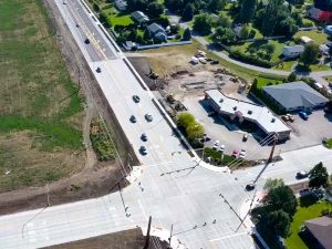 DJ&A coordinated with Glacier Bank, then, mid-reconstruction, on its own site, to place the approach so the bank would not have to tear up the new roadway later.